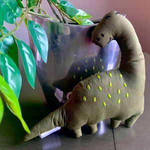 Baby Toy Plush Stuffed Dinosaur Dinosaurs Green Embroidered Brontosaurus New